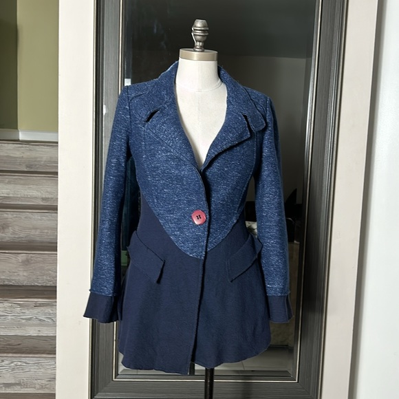 ACNC Fitted Blue Warm Blazer size small - Picture 2 of 14